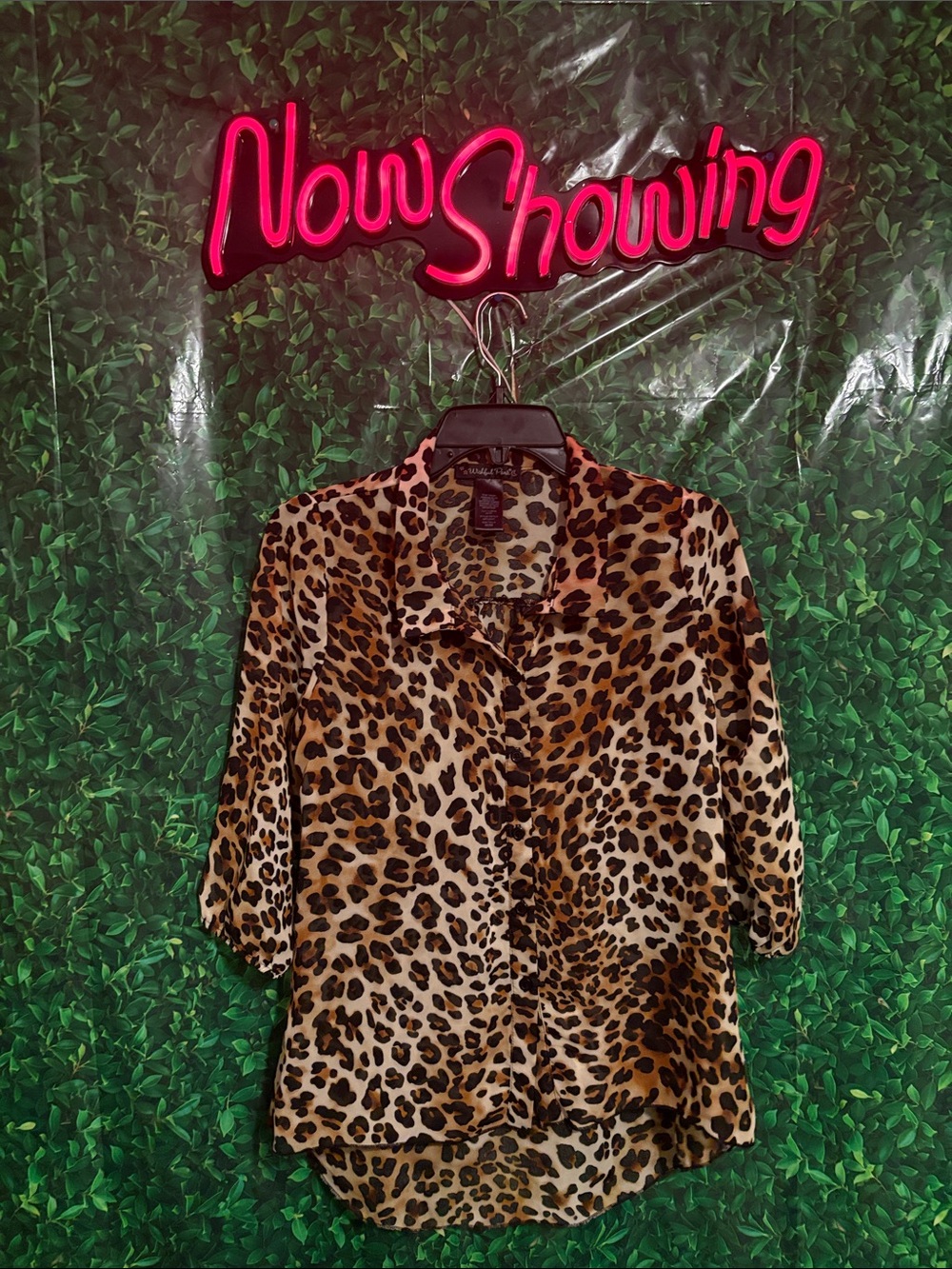 Wishful Park Leopard Print Button-Up Blouse in Brown and Black